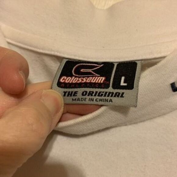 Vest Virginia University WVU Mountaineers Size Large White Mock Neck Shirt - Picture 3 of 4